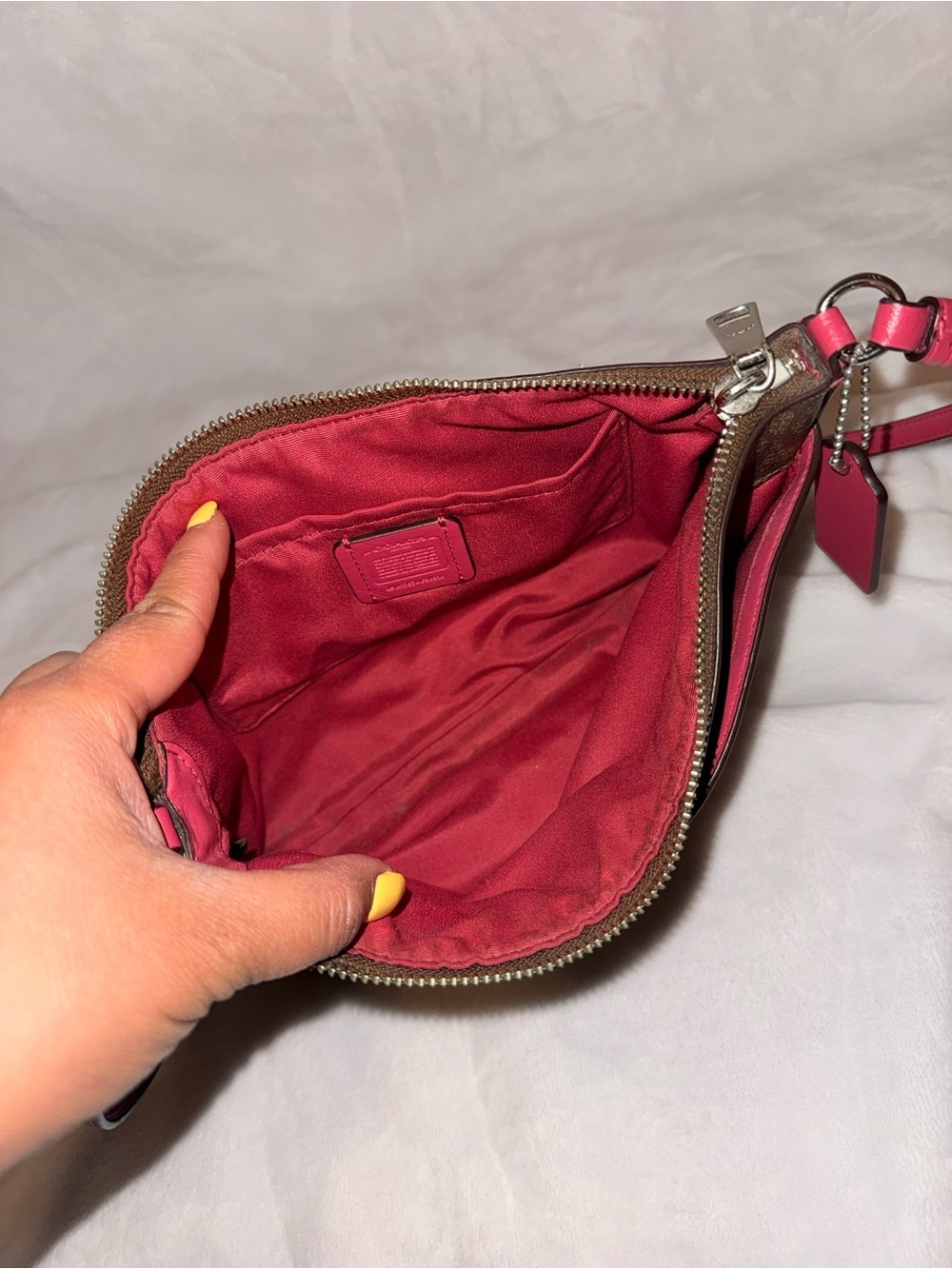 Coach East/West Pop Up Crossbody with Pink Leather Removable Pouch - Picture 9 of 15
